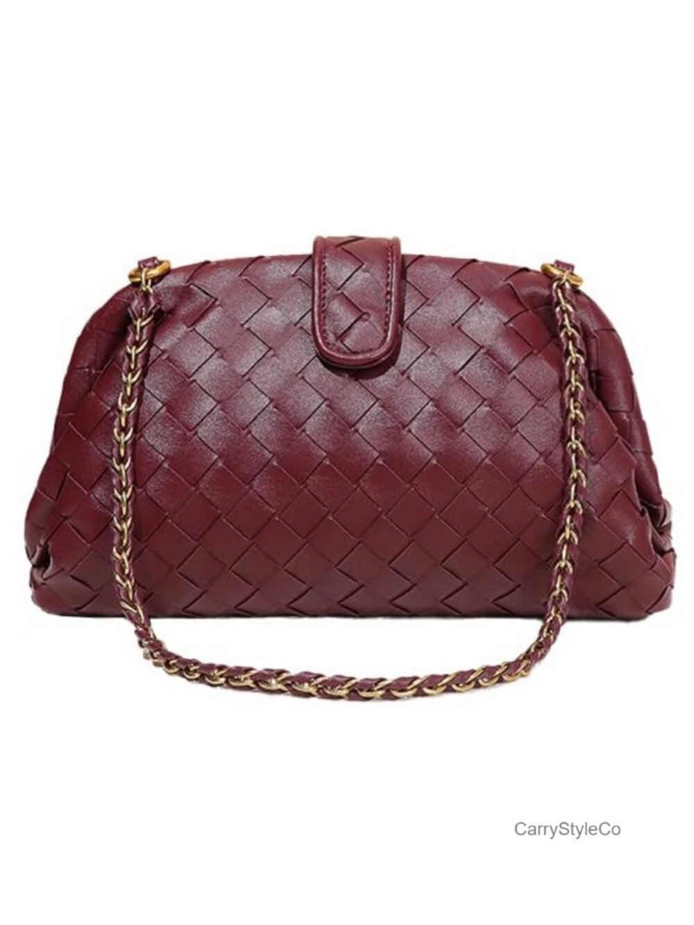 Handwoven PU Leather Satchel Crossbody Shoulder Bag Minimalist Woven Purse